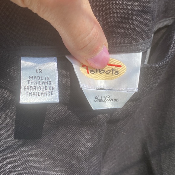 Talbots black linen pants 12 - Picture 3 of 6